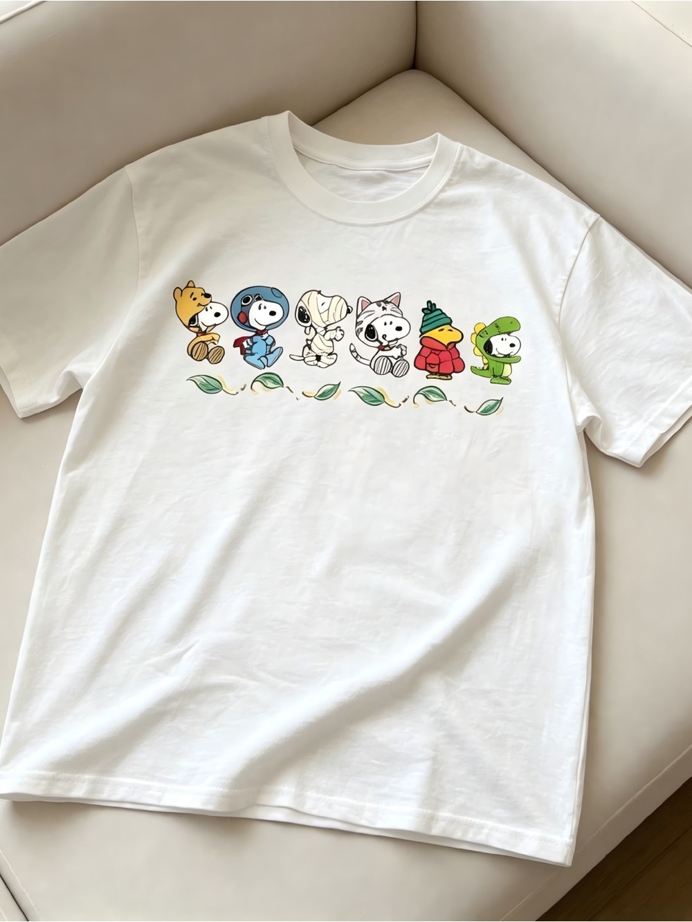 Summer Beach Snoopy Surfing Cute Cartoon Dog Vacation Women Men T-shirt Unisex